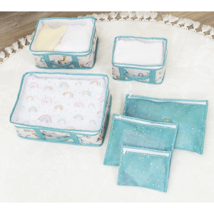 Baby 6'lı Desenli Fileli Bavul Valiz İçi Düzenleyici Çok Amaçlı Organizer (yeşil)