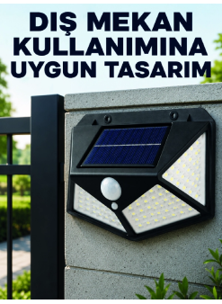 Bahçe Balkon Garaj Ve Girişler İçin Güneş Enerjili Hareket Sensörlü Led Duvar Lambası