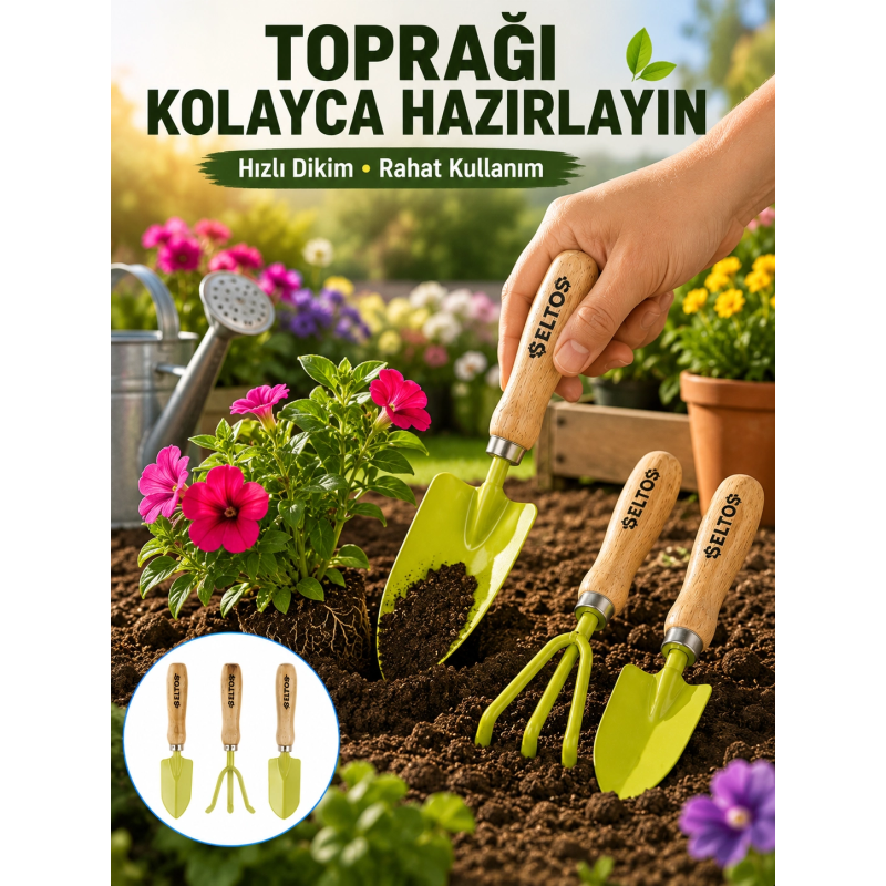 Bahçe El Aletleri Seti Toprak Düzenleme Ve Dikim Aparatı Bahçe El Aletleri Seti Toprak Düzenleme Ve Dikim Aparatı