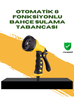 Bahçe Sulama Tabancası Hortum Ucu 8 Fonksiyonlu Ayarlanabilir