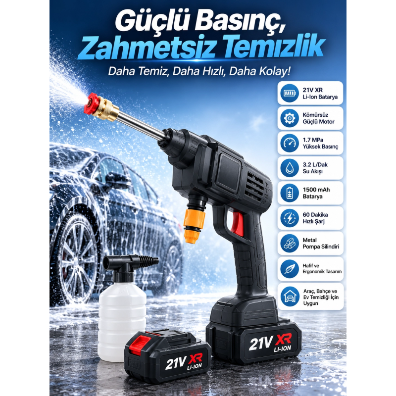 Bahçe Sulama Tabancası Makinesi Yüksek Basınçlı Akülü Yıkama Makinesi Bahçe Sulama Tabancası Makinesi Yüksek Basınçlı Akülü Yıkama Makinesi