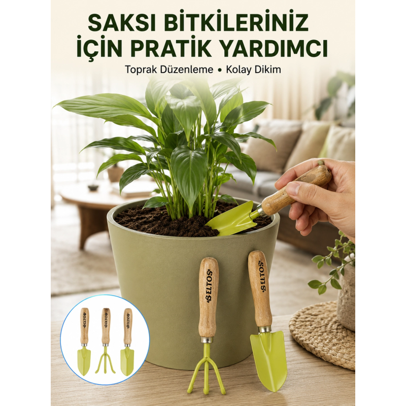 Çiçek Bakımı İçin Bahçe El Aletleri Seti Çiçek Bakımı İçin Bahçe El Aletleri Seti
