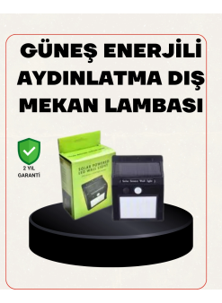 Bahçe Ve Veranda İçin Güneş Paneli İle Otomatik Şarj Olan Led Duvar Lambası