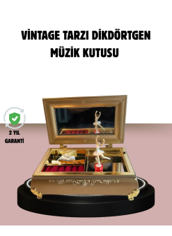 Balerinli Müzikli Takı Kutusu Piyano Tasarım Kız Çocuk Hediyelik