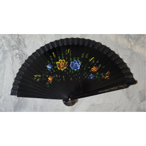 Bambu Çift Taraflı Siyah Yelpaze 12'li Paket