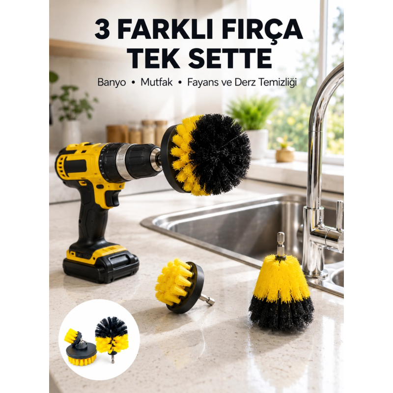 Banyo, Mutfak, Jant Ve Fayans Temizliği İçin Uygun Matkap Başlığı Banyo, Mutfak, Jant Ve Fayans Temizliği İçin Uygun Matkap Başlığı