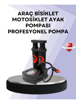 Basınç Saatli Ayak Pompası Bisiklet Ve Araç Uyumlu