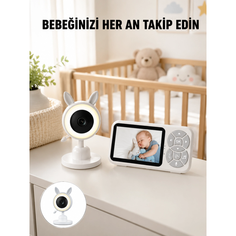 Bebek Kamerası Karşılıklı Konuşma Rgb Işık Gece Görüşü Ve Sıcaklık Alarmı Yeni Nesil Bebek Kamerası Karşılıklı Konuşma Rgb Işık Gece Görüşü Ve Sıcaklık Alarmı Yeni Nesil