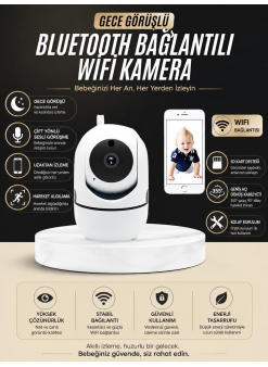 Bebek Takip Kamerası  Gece Görüşlü Wifi Güvenlik Kamerası