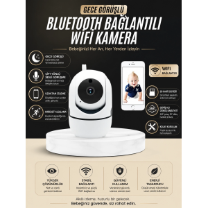 Bebek Takip Kamerası  Gece Görüşlü Wifi Güvenlik Kamerası