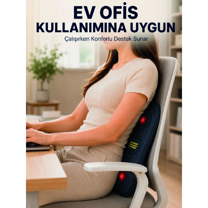 Bel Destek Minderi Isıtmalı Masaj Özellikli Günlük Kullanım Bel Destek Minderi Isıtmalı Masaj Özellikli Günlük Kullanım