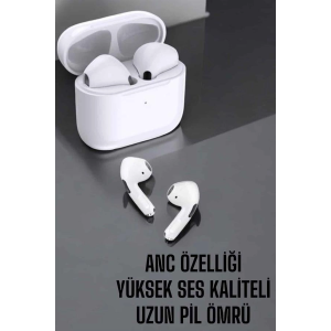 Beyaz Yeni Nesil Pro Bluetooth Kulaklık Yüksek Ses Kaliteli Anc Özelliği