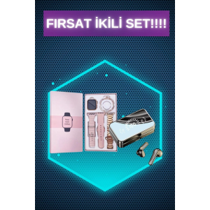 Bileklikli Amoled Ekran Akıllı Saat Ve Dijital Göstergeli Kablosuz Bluetooth Kulaklık Anc/ Enc