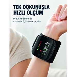 Bilekten Dijital Tansiyon Ölçer Geniş Ekran Ve Kolay Okunabilir Gösterge