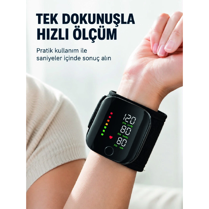 Bilekten Dijital Tansiyon Ölçer Geniş Ekran Ve Kolay Okunabilir Gösterge Bilekten Dijital Tansiyon Ölçer Geniş Ekran Ve Kolay Okunabilir Gösterge