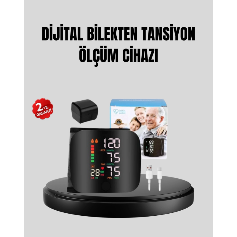 Bilekten Ölçüm Dijital Tansiyon Aleti – Renkli Risk Göstergeli Ve Aritmi Uyarılı Bilekten Ölçüm Dijital Tansiyon Aleti – Renkli Risk Göstergeli Ve Aritmi Uyarılı