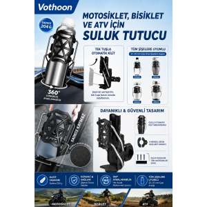 Bisiklet Motosiklet Atv Ve Scooter Uyumlu Matara Suluk Tutucu Gidon Bağlantılı Esnek Gövdeli Şişe Aparatı