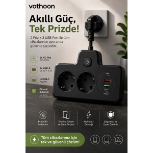 Bkl-502 Akım Korumalı 2li Priz 2 Usb Ve 2 Type-c Çıkış 4000w Hızlı Şarj Duvar Tipi Dokunmatik Led Aydınlatmalı