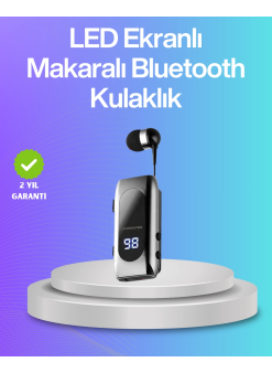 Bluetooth 5.2 Klipsli Kablosuz Kulaklık – Dijital Ekran & Titreşimli Uyarı