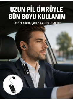 Bluetooth 5.2 Klipsli Kablosuz Kulaklık – Dijital Ekran & Titreşimli Uyarı Yeni Nesil