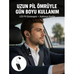 Bluetooth 5.2 Klipsli Kablosuz Kulaklık – Dijital Ekran & Titreşimli Uyarı Yeni Nesil