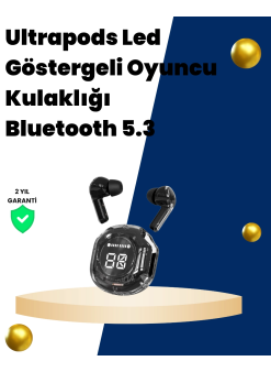Bluetooth 5.3 Kablosuz Kulaklık 30mm Sürücü Led Ekranlı Mikrofonlu