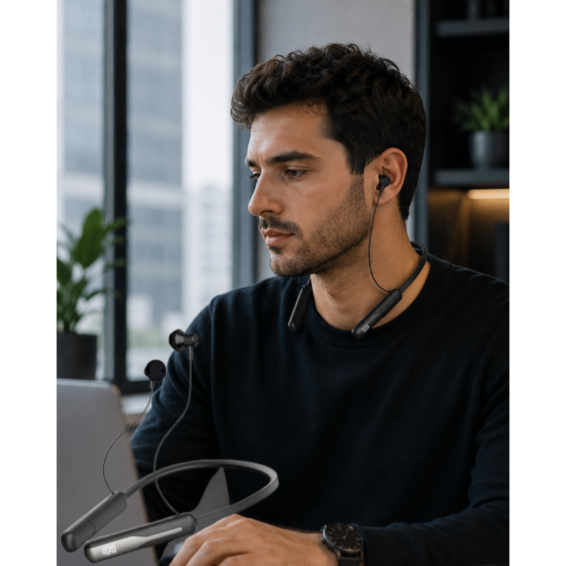 Bluetooth 5.4 Boyun Askılı Kulaklık Manyetik Kulaklıklı Type C Şarjlı