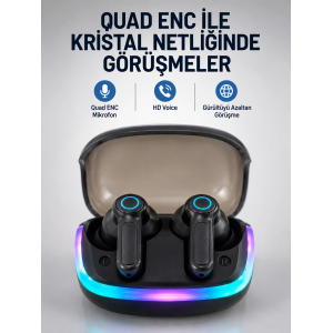 Bluetooth 5.4 Kablosuz KulaklıkQuad Enc Mikrofonlu Tws Kulaklık