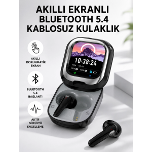 Bluetooth 5.4 Kulaklık – Gürültü Engelleme Ve Akıllı Ekranlı Şarj Kutusu