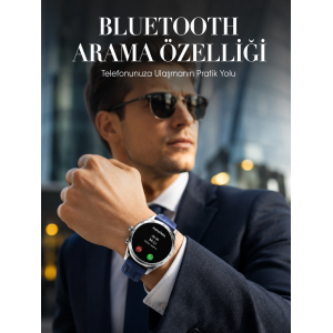 Bluetooth Arama Destekli Uzun Pil Ömürlü Akıllı Saat 3 Kordonlu
