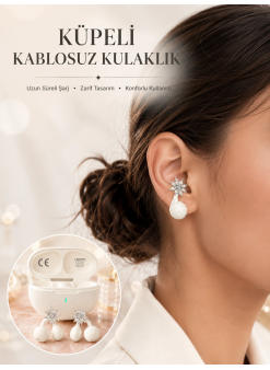 Bluetooth Bağlantılı Küpeli Kablosuz Kulaklık Uzun Pil Ömrü