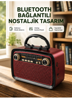 Bluetooth Bağlantılı Taşınabilir Hoparlör – Fm/am Radyo Özellikli, Şarj Edilebilir Batarya, 1 Kg
