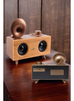 Bluetooth Hoparlör Ahşap Klasik Retro Gramofon Bluetooth Müzik Kutusu
