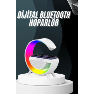 Bluetooth Hoparlör G Şekli Atmosfer Akıllı Rgb Lamba Wireless Kablosuz Şarj
