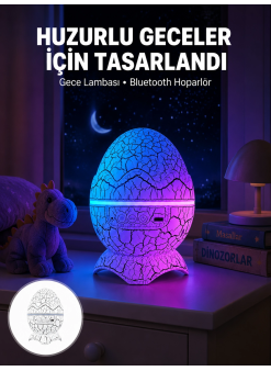 Bluetooth Hoparlör Özellikli 7 Renkli Gece Aydınlatması Yeni Nesil