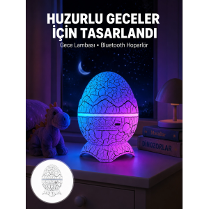 Bluetooth Hoparlör Özellikli 7 Renkli Gece Aydınlatması Yeni Nesil