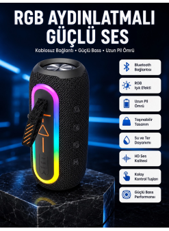 Bluetooth Hoparlör Usb Şarjlı Uzun Pil Ömrü Android Ve İos Uyumlu Renkli