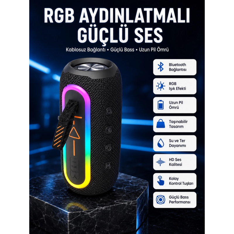 Bluetooth Hoparlör Usb Şarjlı Uzun Pil Ömrü Android Ve İos Uyumlu Renkli Bluetooth Hoparlör Usb Şarjlı Uzun Pil Ömrü Android Ve İos Uyumlu Renkli