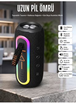 Bluetooth Hoparlör Uzun Pil Ömrü Taşınabilir Yüksek Ses Kaliteli