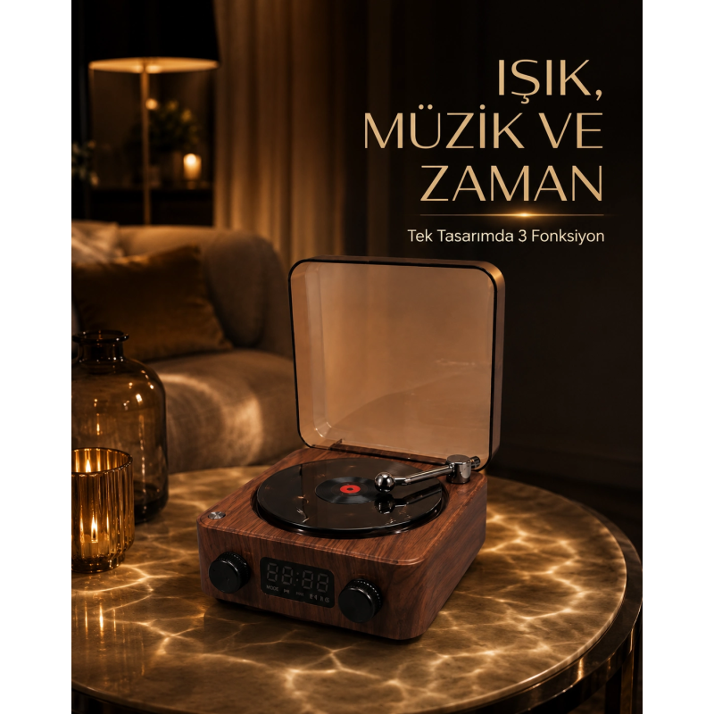Bluetooth Hoparlörlü Gece Lambası Dijital Saat Ve Ambiyans Işığı Çok Amaçlı Bluetooth Hoparlörlü Gece Lambası Dijital Saat Ve Ambiyans Işığı Çok Amaçlı