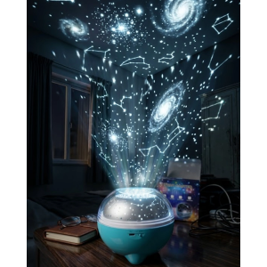 Bluetooth Hoparlörlü Yıldız Projeksiyon Gece Lambası Uzaktan Kumandalı Ve Döner Işık Efektli