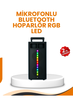 Bluetooth Işıklı Hoparlör – 2x5w Güç | Usb + Tf Kart + Fm Radyo | Siyah Renk