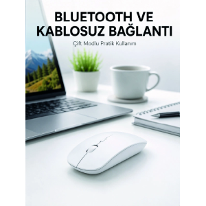 Bluetooth Kablosuz Wireless Mouse Şarjlı Sessiz Ergonomik 5000 Dpı Fare