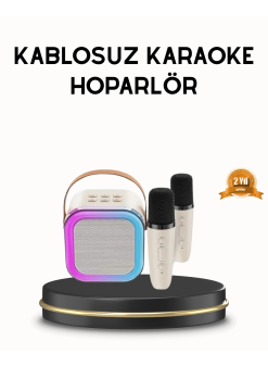 Bluetooth Karaoke Hoparlör Renkli Led Işıklı Ve Type-c Şarjlı