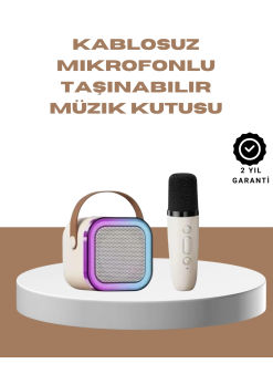 Bluetooth Karaoke Mikrofon Ve Hoparlör Seti Taşınabilir