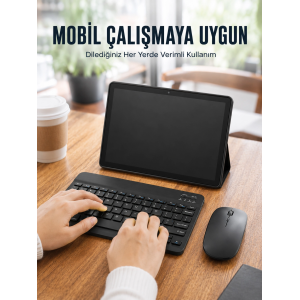 Bluetooth Klavyeli Android Tablet Seti Sım Kart Destekli Kablosuz Mouse Ve Mobil Çalışma Deneyimi