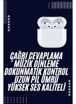 Bluetooth Kulaklık Beyaz Çağrı Cevaplama Dokunmatik Kontrol Kablosuz