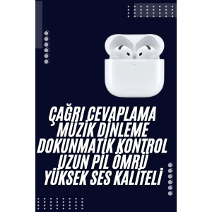 Bluetooth Kulaklık Beyaz Çağrı Cevaplama Dokunmatik Kontrol Kablosuz