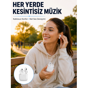 Bluetooth Kulaklık Beyaz Çağrı Cevaplama Dokunmatik Kontrol Kablosuz Yeni Nesil