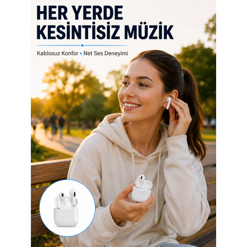 Bluetooth Kulaklık Beyaz Çağrı Cevaplama Dokunmatik Kontrol Kablosuz Yeni Nesil Bluetooth Kulaklık Beyaz Çağrı Cevaplama Dokunmatik Kontrol Kablosuz Yeni Nesil